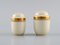 Golden Horns Mustard Jar With Salt & Pepper Shaker from Royal Copenhagen, 1960s, Set of 3 2