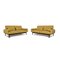 Yellow Plura Leather Two-Seater Couch with Relaxation Function by Rolf Benz, Set of 2 1