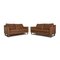 Brown Leather Two Seater Sofa by Ewald Schillig, Set of 2 1