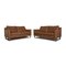 Brown Leather Two Seater Sofa by Ewald Schillig, Set of 2, Image 1