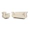 Cremefarbenes Moon Ledersofa und Sessel von Bretz, 2er Set 1