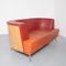 Postmodern Orange Barrel Back Sofa 13