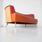 Postmodern Orange Barrel Back Sofa 14