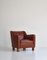 Danish Modern Easy Chair in Leather and Beech by Mogens Lassen for Fritz Hansen, 1940s, Image 4