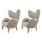 Dark Beige Natural Oak Sahco Zero My Own Chair Lounge Chairs from by Lassen, Set of 2 1