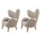 Dark Beige Natural Oak Sahco Zero My Own Chair Lounge Chairs from by Lassen, Set of 2, Image 1