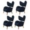 Blue Natural Oak Sahco Zero My Own Chair Lounge Chairs from by Lassen, Set of 4 2