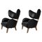 Black Leather Smoked Oak My Own Chair Lounge Chairs from by Lassen, Set of 2 1