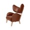 Brown Leather Natural Oak My Own Chair Lounge Chairs from by Lassen, Set of 2 2