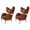 Poltrone My Own Chair in pelle marrone di Lassen, set di 2, Immagine 1