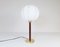 Midcentury Brass & Leather Table Lamp from Falkenbergs Belysning, Sweden, 1960s 3