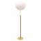 Mid-Century Brass & Leather Floor Lamp from Falkenbergs Belysning, Sweden, 1960s, Image 1