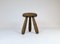 Sculptural Stool in Stained Pine Attributed to Ingvar Hildingsson, Sweden, 1970s 2