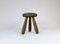 Sculptural Stool in Stained Pine Attributed to Ingvar Hildingsson, Sweden, 1970s, Image 2