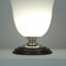 Art Deco French Oak, Nickel & Opaline Mazda Style Table Lamp, 1940s 10