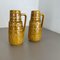 Fat Lava Pottery Vases With Ochre Pattern from Scheurich, Germany, 1970s, Set of 2 5