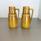 Fat Lava Pottery Vases With Ochre Pattern from Scheurich, Germany, 1970s, Set of 2, Image 3