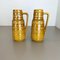 Vases Fat Lava en Poterie avec Motif Ocre de Scheurich, Allemagne, 1970s, Set de 2 3