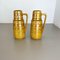 Vases Fat Lava en Poterie avec Motif Ocre de Scheurich, Allemagne, 1970s, Set de 2 2