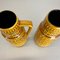 Fat Lava Pottery Vases With Ochre Pattern from Scheurich, Germany, 1970s, Set of 2 10