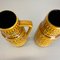 Fat Lava Pottery Vases With Ochre Pattern from Scheurich, Germany, 1970s, Set of 2, Image 10