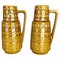 Fat Lava Pottery Vases With Ochre Pattern from Scheurich, Germany, 1970s, Set of 2, Image 1