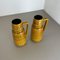 Fat Lava Pottery Vases With Ochre Pattern from Scheurich, Germany, 1970s, Set of 2 4