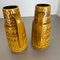 Fat Lava Pottery Vases With Ochre Pattern from Scheurich, Germany, 1970s, Set of 2 14