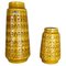 Vases Fat Lava en Poterie avec Motif Ocre de Scheurich, Allemagne, 1970s, Set de 2 1