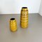 Fat Lava Pottery Vases With Ochre Pattern from Scheurich, Germany, 1970s, Set of 2 4