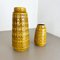 Fat Lava Pottery Vases With Ochre Pattern from Scheurich, Germany, 1970s, Set of 2 3