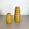 Vases Fat Lava en Poterie avec Motif Ocre de Scheurich, Allemagne, 1970s, Set de 2 5