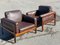 Mid-Century Modern Danish Living Room Set in Rosewood and Leather by Arne Wahl Iversen, 1970s, Set of 3 4