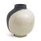 Japanese Modern Minimalist White & Black Raku Ceramic Vase 8