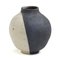 Japanese Modern Minimalist White & Black Raku Ceramic Vase, Image 4