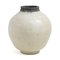 Japanische moderne minimalistische Raku Keramikvase in Weiß & Schwarz 3