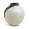 Japanische moderne minimalistische Raku Keramikvase in Weiß & Schwarz 7