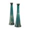 Japanese Modern Black Green Tamu Raku Ceramic Candle Holders by Laab Milano, Set of 2, Image 2