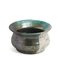 Japanese Modern Black White Green Crackle Metal Raku Ceramic Decisione Vase by Laab Milano 1