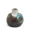 Japanese Raku Black White Blue Crackle Metal Ceramic Modern Akuma No Me Vase by Laab Milano, Set of 2 10