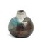 Japanische Raku Schwarz Weiß Blau Crackle Metall Keramik Moderne Akuma No Me Vase von Laab Milano, 2er Set 8