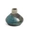 Japanese Raku Black White Blue Crackle Metal Ceramic Modern Akuma No Me Vase by Laab Milano, Set of 2 12