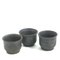 Japanese Minimalistic Black Burnt Raku Ceramics Earth Tea Cups by Laab Milano, Set of 3 1