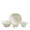 Japanese Minimalistic Crackle White Raku Ceramics Moon Bowls by Laab Milano, Set of 4 5