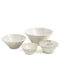 Japanese Minimalistic Crackle White Raku Ceramics Moon Bowls by Laab Milano, Set of 4 3