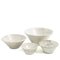 Japanische Minimalistische Crackle Weiß Raku Keramik Moon Schalen von Laab Milano, 4er Set 3