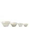 Japanese Minimalistic Crackle White Raku Ceramics Moon Bowls by Laab Milano, Set of 4 1