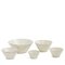 Japanese Minimalistic Crackle White Raku Ceramics Moon Bowls by Laab Milano, Set of 5 1