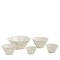 Japanische Minimalistische Crackle Weiße Raku Keramik Moon Schalen von Laab Milano, 5er Set 1