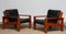 Cubist Lounge Chair in Teak and Black Leather by Esko Pajamies for Asko, 1960, Set of 2 19